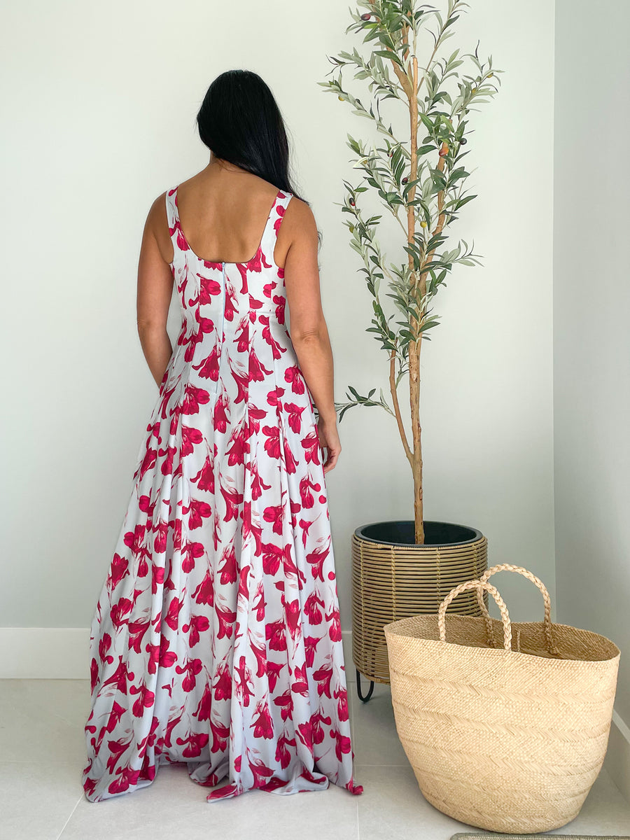 Ethereal Maxi Dress – Silk Square Neck Flowy Maxi XL