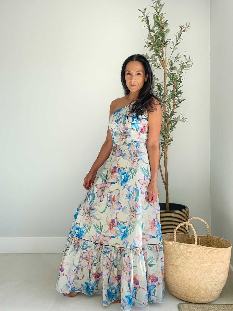 ワンピース Muguet printed Romantic Dress romantic-ruffle-off-shoulder-