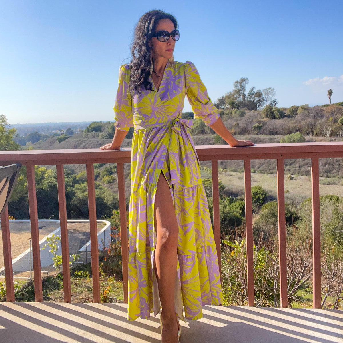 Neon wrap dress