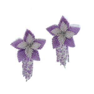 Orchid Kamentsa Earrings - Silver Purple