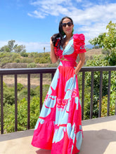 Ocean flow set of blouse and skirt - Teal wave