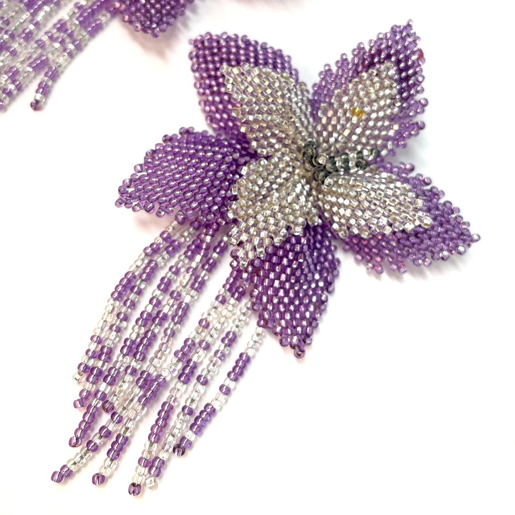 Orchid Kamentsa Earrings - Silver Purple