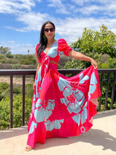 Ocean flow set of blouse and skirt - Teal wave