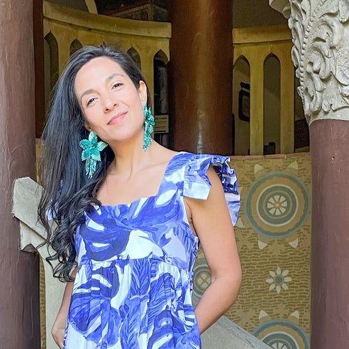 Orchid Kamentsa Earrings - Turquoise