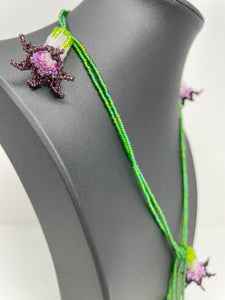 Purple bell flowers necklace