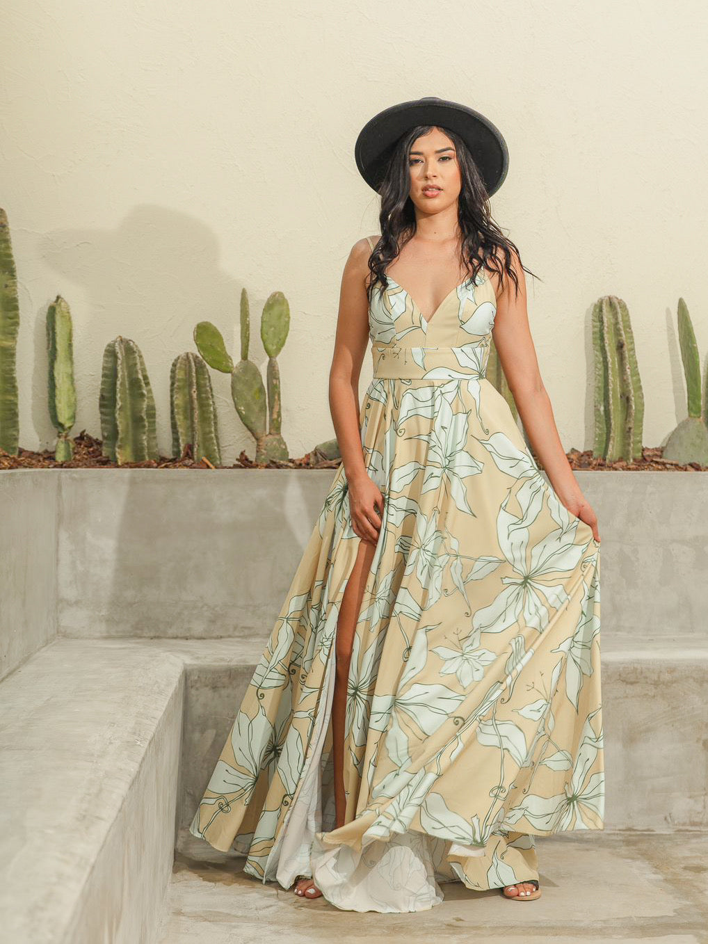 orchid maxi dress Melania Maxi Dress - Magenta Orchid Print