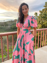 Pink Foliage Maxi Dress